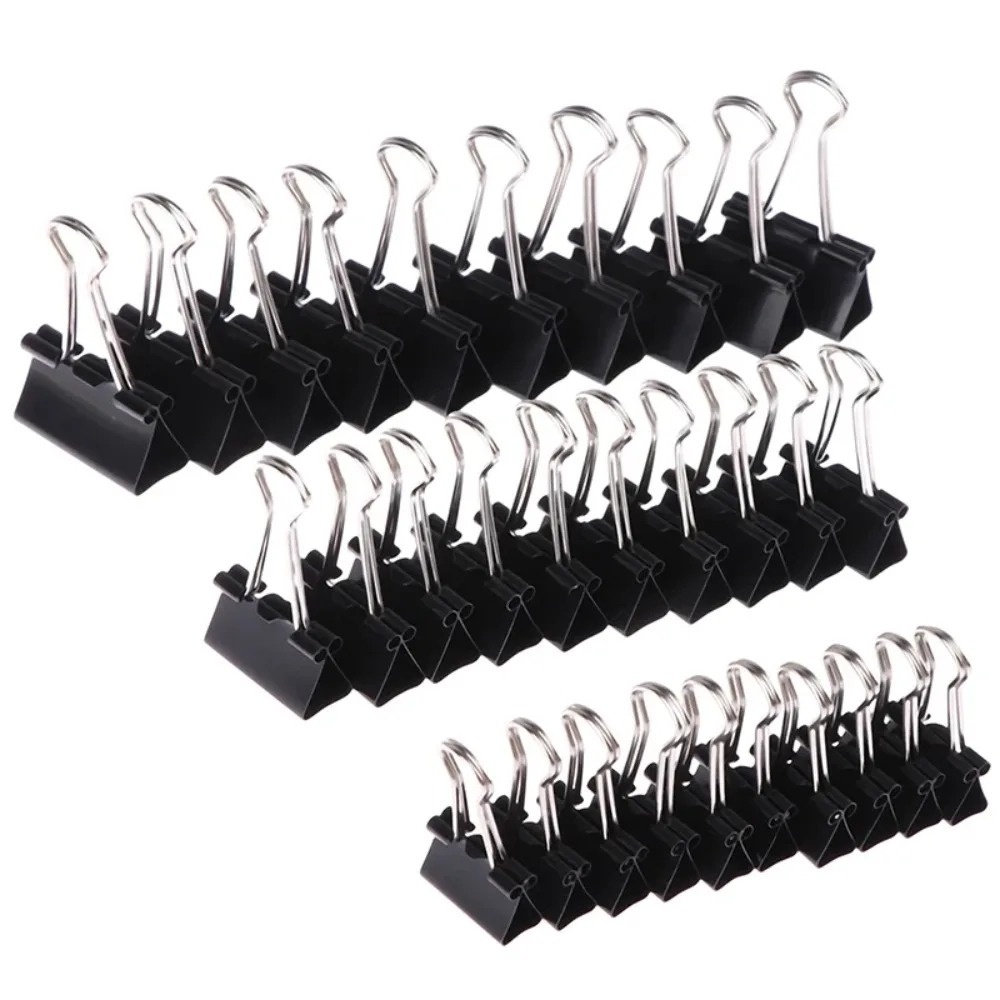 Binder Clip Assorted - 10Pcs Foldback Metal Binder Clips Black