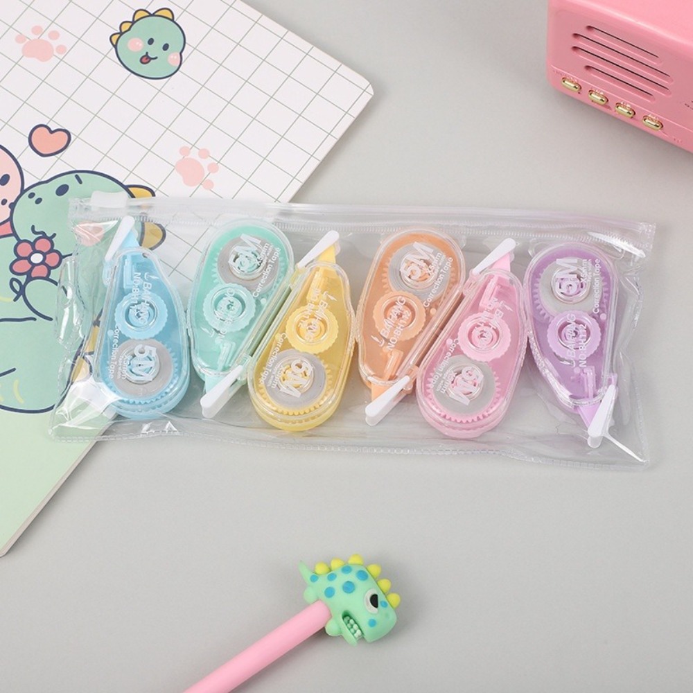 6Pcs/set Bagged Macaron Correc - Correction Tape Roller 评论和价格