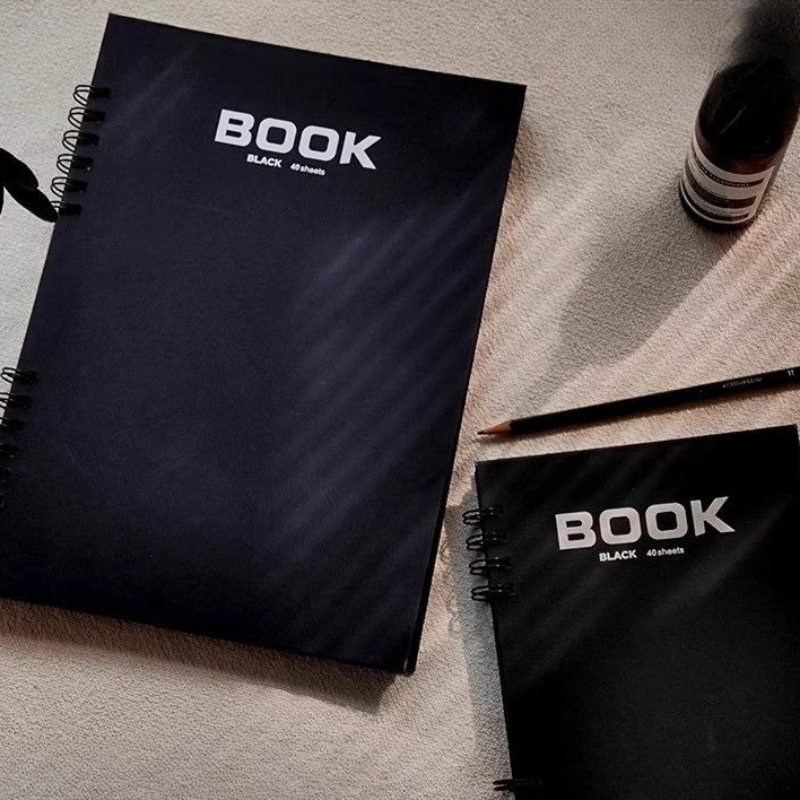 A4 Black Card Sketchbook Doubl - Art Sketchbook Ring 评论和价格